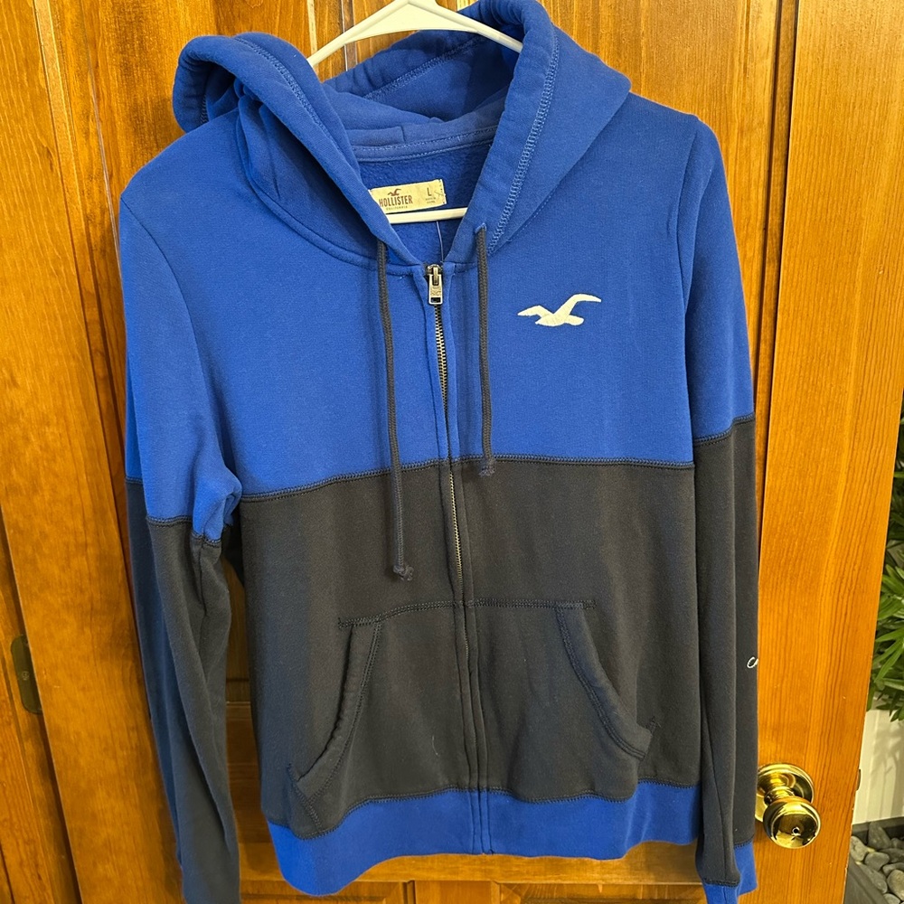 Hollister Royal Blue and Charcoal Hoodie